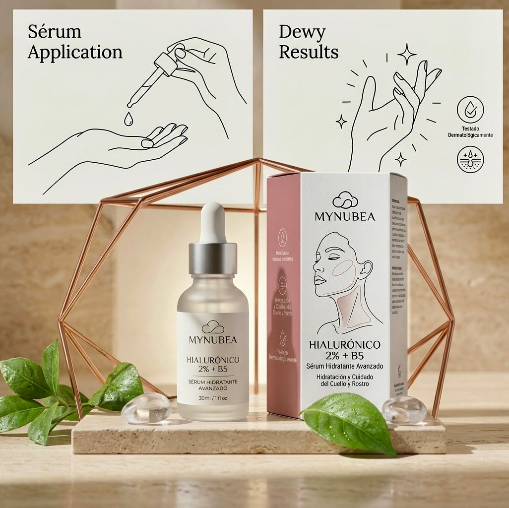 Sérum de Ácido Hialurónico 2% + B5: Hidratación, Nutrición y Cuidado Facial para una Piel Suave y Poros Minimizados