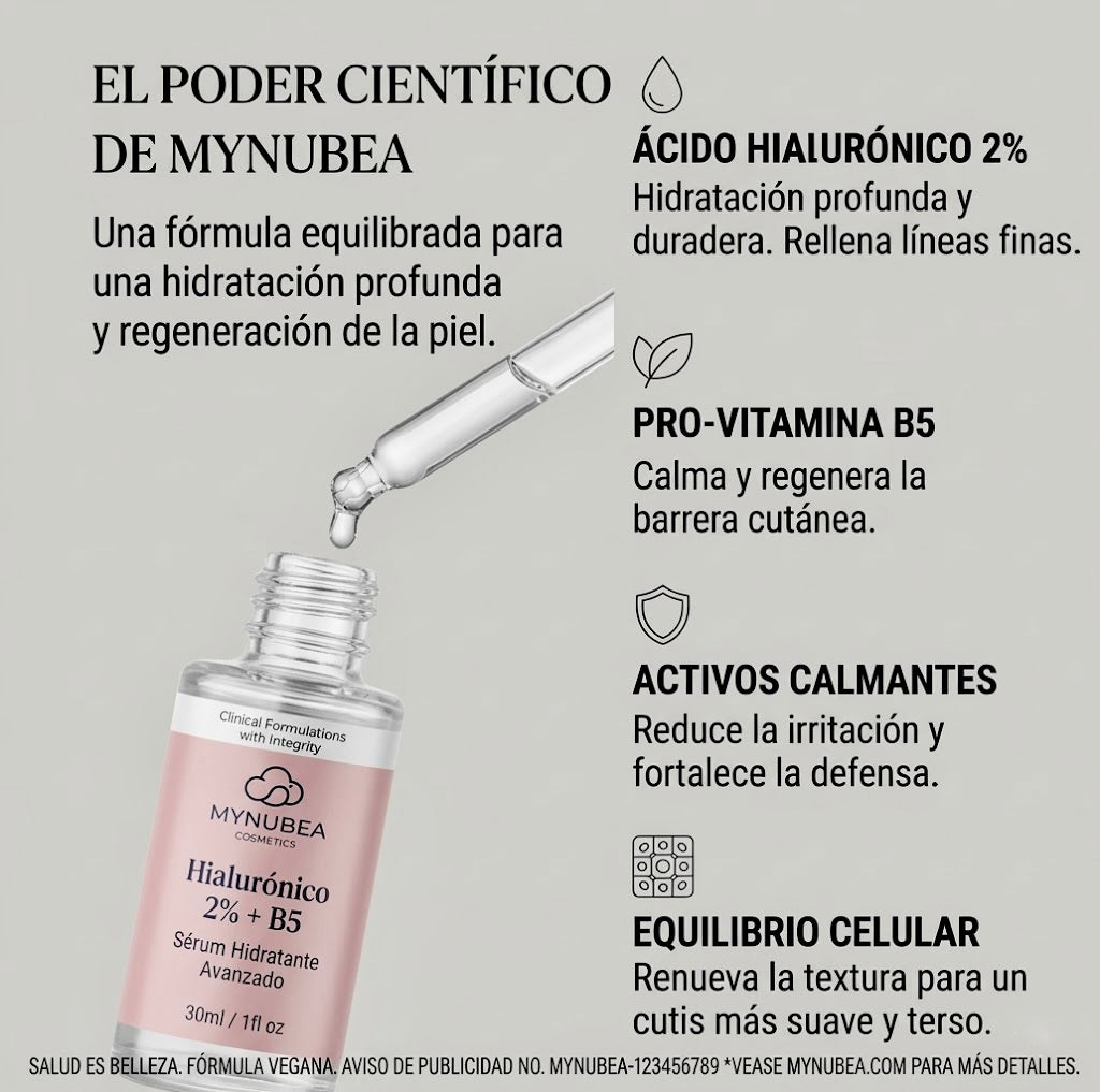 Sérum de Ácido Hialurónico 2% + B5: Hidratación, Nutrición y Cuidado Facial para una Piel Suave y Poros Minimizados